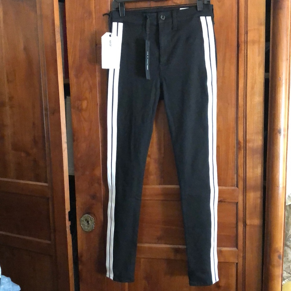 Rag & Bone white stripe black denim Mito Jean